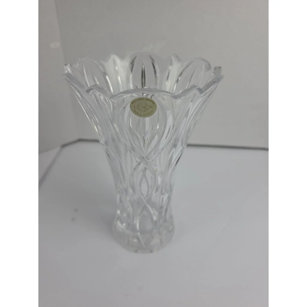 Lenox Wedding Braid Full Lead Crystal Vase Glam 9.25